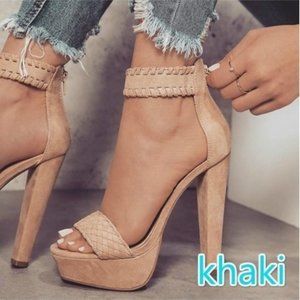 Ankle Strap Pump - Thick High Heels / Platform
